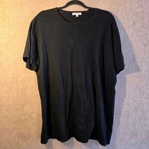 Gustin Mens XXL Black Organic Cotton Crew Neck Short Sleeve T-Shirt Made in USA